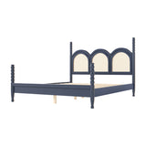 Four Poster Stylish Wooden Frame Queen Bed | OROA