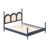 Four Poster Stylish Wooden Frame Queen Bed | OROA