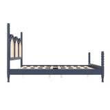 Four Poster Stylish Wooden Frame Queen Bed | OROA