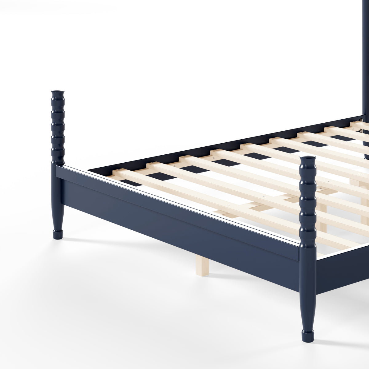 Four Poster Stylish Wooden Frame Queen Bed | OROA
