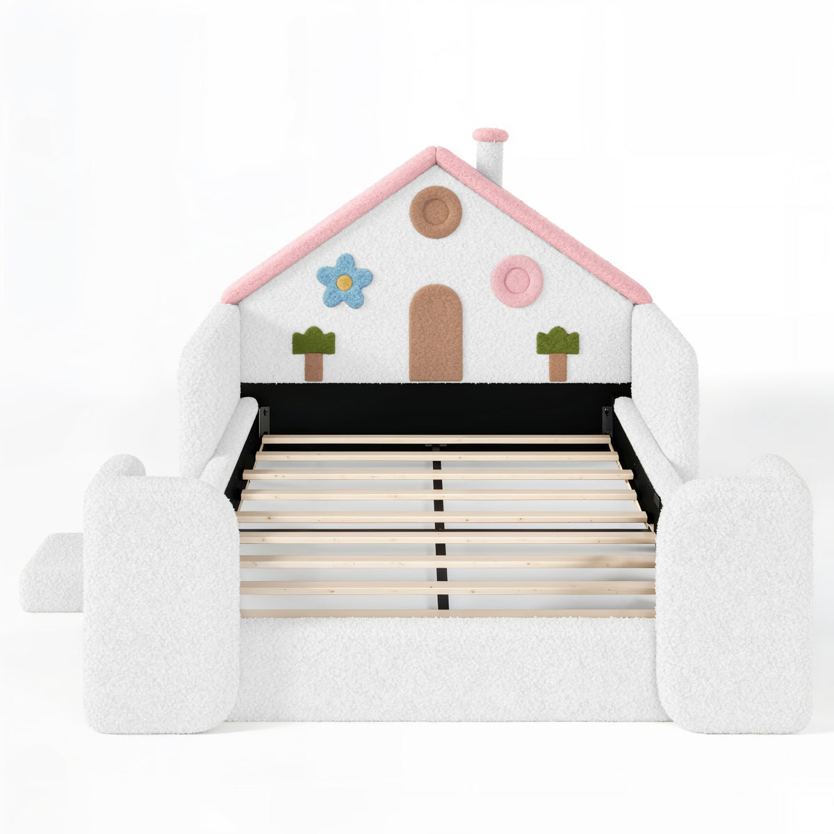 Pink & White Upholstered Full Bed | OROA Kids