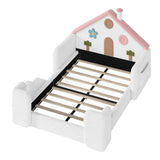 Pink & White Upholstered Full Bed | OROA Kids