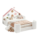 Pink & White Upholstered Full Bed | OROA Kids