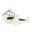 Full House-Shaped Upholstered Kids Floor Bed - OROA Kids - view 1