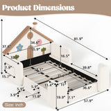 Full House-Shaped Upholstered Kids Floor Bed - OROA Kids - view 11