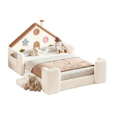 Full House-Shaped Upholstered Kids Floor Bed - OROA Kids - view 3