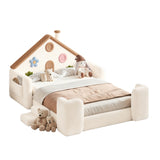 Full House-Shaped Upholstered Kids Floor Bed - OROA Kids - view 8