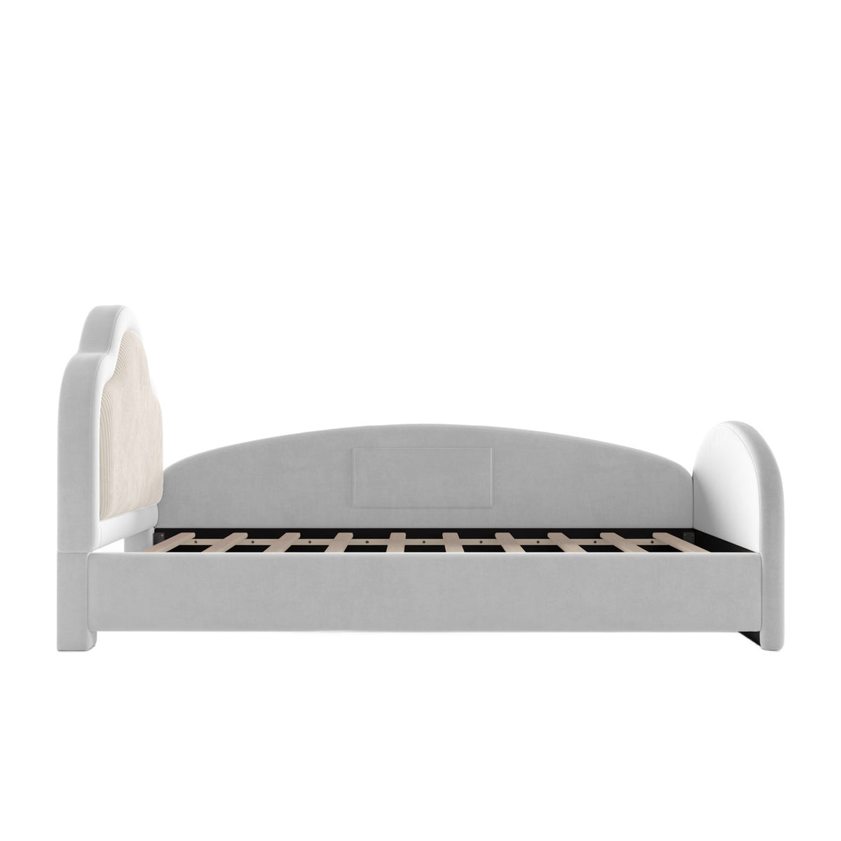 Modern European furniture - Upholstered Curved Headboard Twin Bed - www.oroa.com