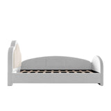 Modern European furniture - Upholstered Curved Headboard Twin Bed - www.oroa.com