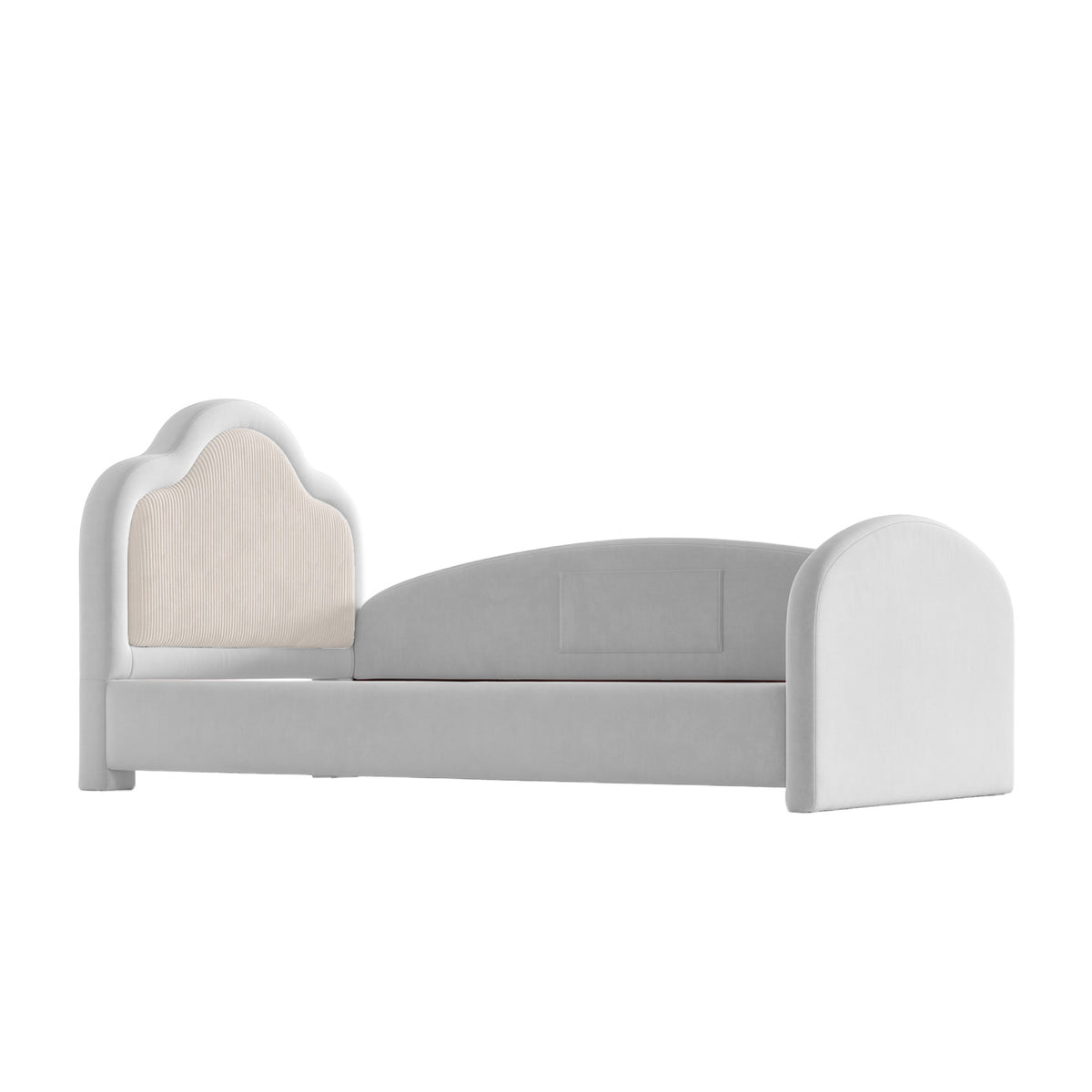 Modern European furniture - Upholstered Curved Headboard Twin Bed - www.oroa.com