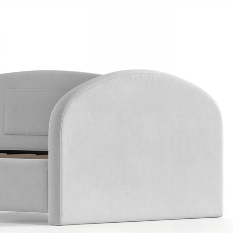 Modern European furniture - Upholstered Curved Headboard Twin Bed - www.oroa.com