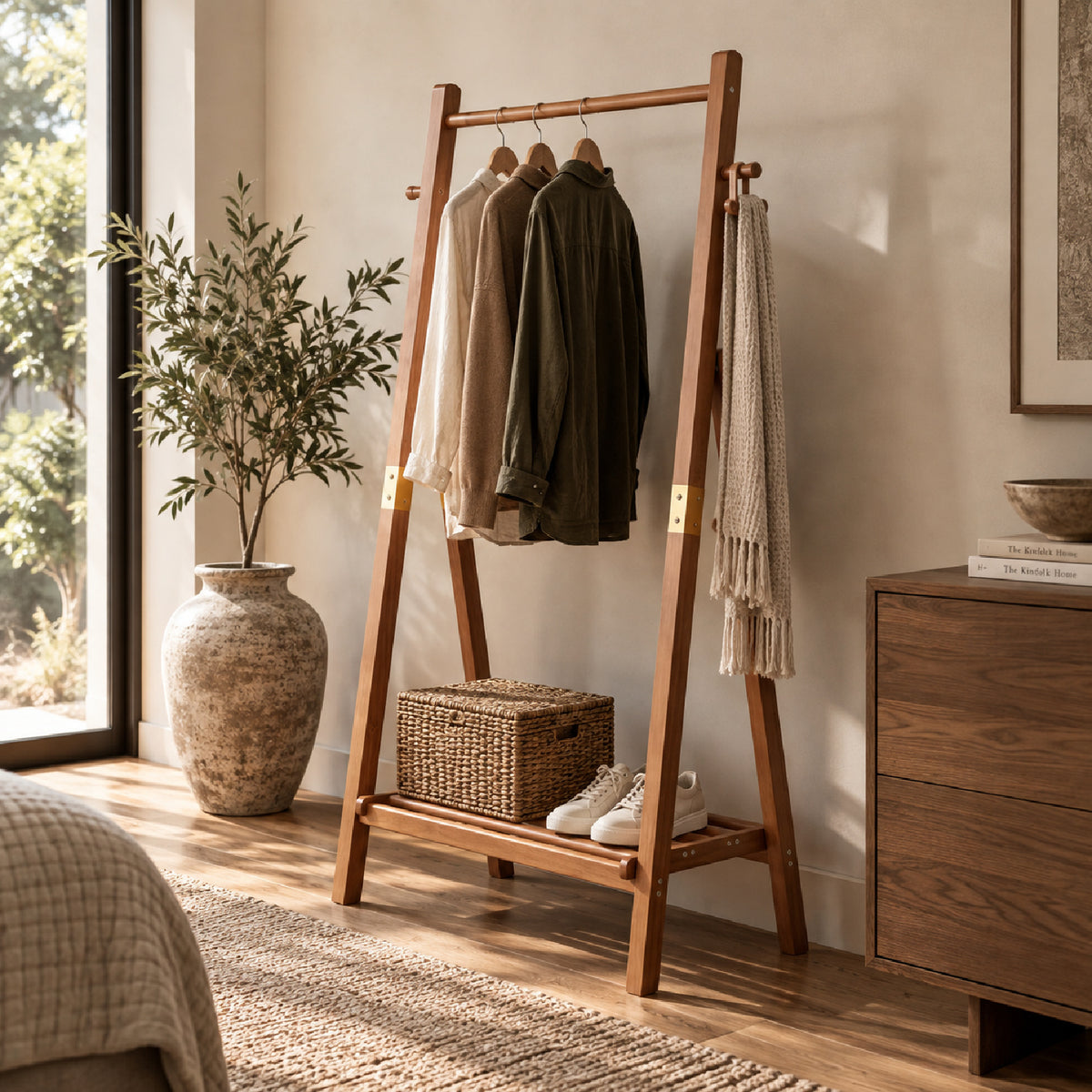 Heavy‑Duty Wood Clothes Rack | Maison Naturelle