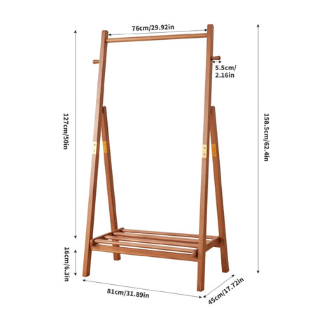 Heavy‑Duty Wood Clothes Rack | Maison Naturelle