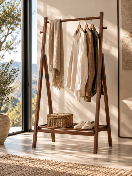 Modern European furniture - Pine Wood Clothes Rack - www.oroa.com
