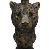 Antique Brown Leopard Head Side Table | OROA