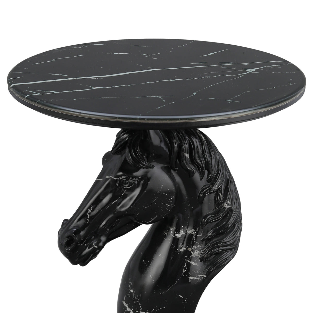 Black Horse Head Statue Side Table | OROA