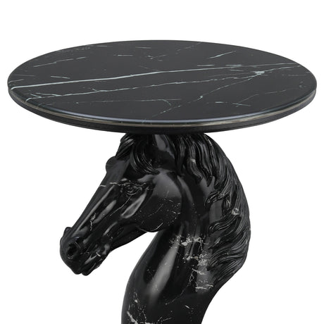 Black Horse Head Statue Side Table | OROA