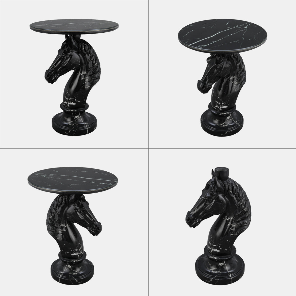 Black Horse Head Statue Side Table | OROA
