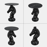 Black Horse Head Statue Side Table | OROA