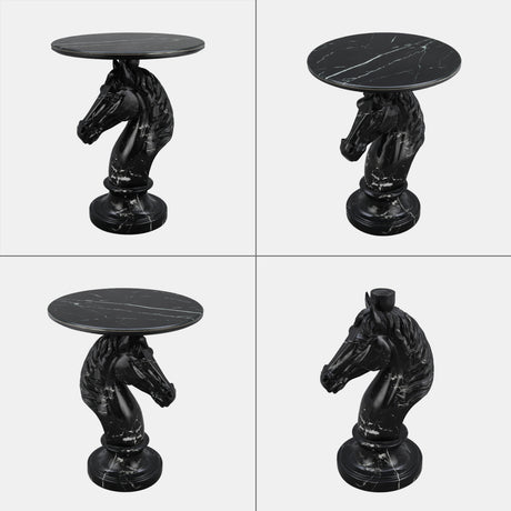 Black Horse Head Statue Side Table | OROA
