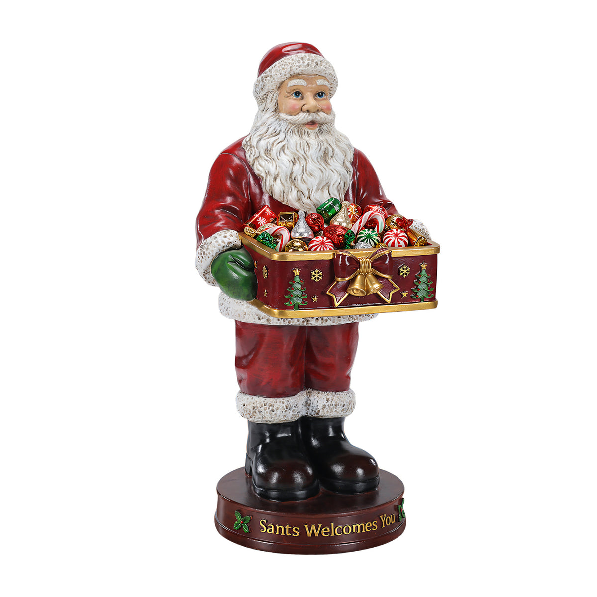 Christmas Santa Claus Statue with Storage Tray | OROA