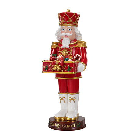 Christmas Nutcracker Soldier Statue with Serving Tray | OROA