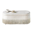 Modern European furniture - Oval Upholstered Beige Ottoman  - www.oroa.com