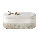 Modern European furniture - Oval Upholstered Beige Ottoman  - www.oroa.com