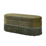 Modern European furniture - Green Tassel Storage Ottoman Bench - www.oroa.com