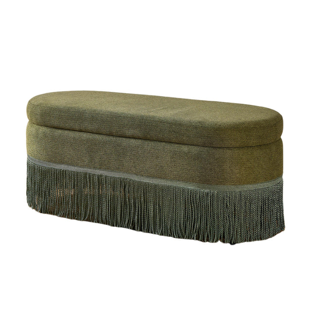 Modern European furniture - Green Tassel Storage Ottoman Bench - www.oroa.com