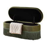 Modern European furniture - Green Tassel Storage Ottoman Bench - www.oroa.com