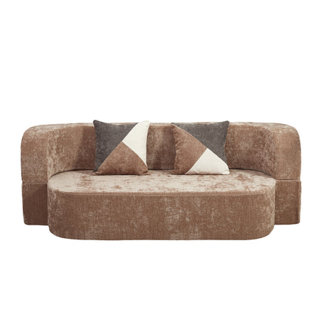 Plush Fabric Eggshell Sofa Bed - OROA - view 1