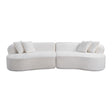 Modern European furniture - White Curved L-Shape Sectional Sofa - www.oroa.com