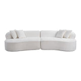 Modern European furniture - White Curved L-Shape Sectional Sofa - www.oroa.com