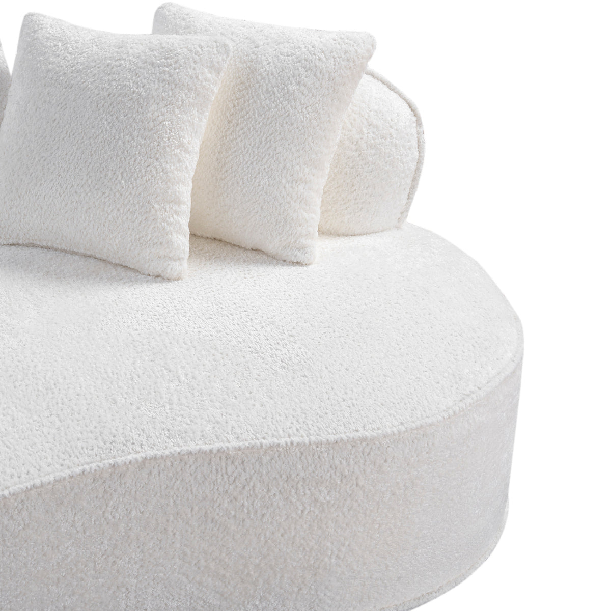 Modern European furniture - White Curved L-Shape Sectional Sofa - www.oroa.com