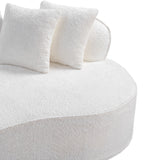 Modern European furniture - White Curved L-Shape Sectional Sofa - www.oroa.com