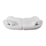 Modern European furniture - White Curved L-Shape Sectional Sofa - www.oroa.com