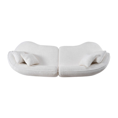 Modern European furniture - White Curved L-Shape Sectional Sofa - www.oroa.com