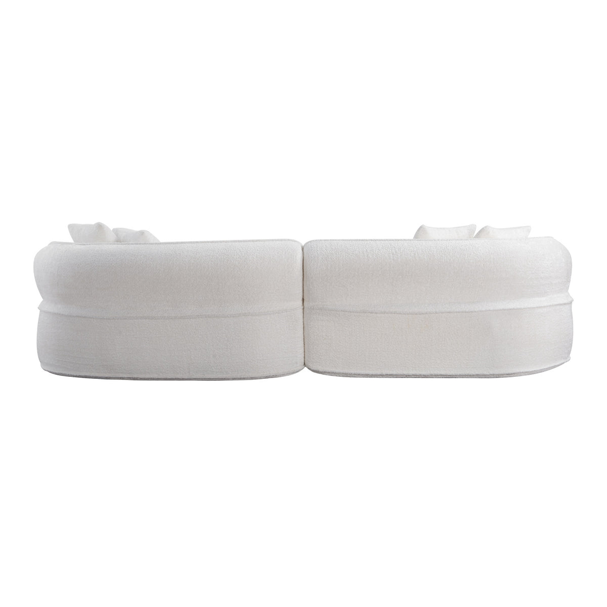 Modern European furniture - White Curved L-Shape Sectional Sofa - www.oroa.com