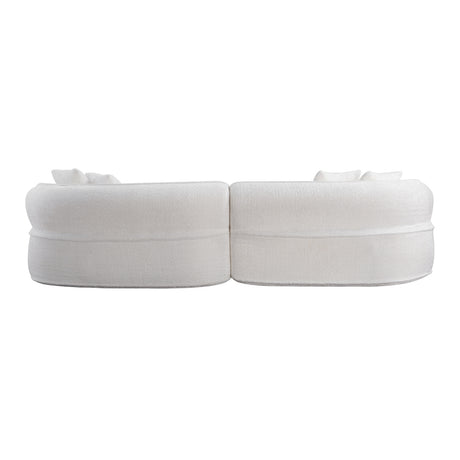 Modern European furniture - White Curved L-Shape Sectional Sofa - www.oroa.com