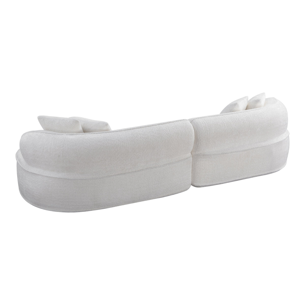Modern European furniture - White Curved L-Shape Sectional Sofa - www.oroa.com