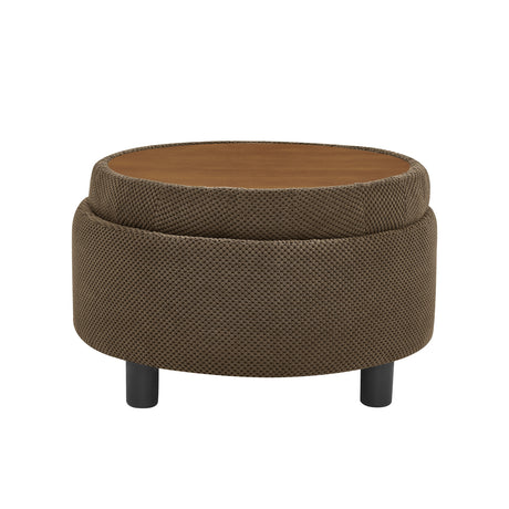 Modern Tufted Fabric Circle Coffee Table | OROA