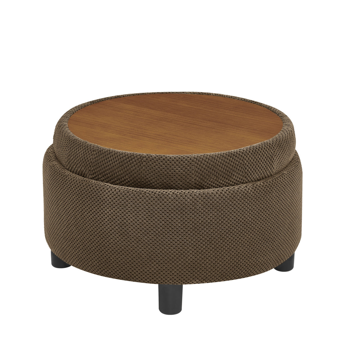 Modern Tufted Fabric Circle Coffee Table | OROA