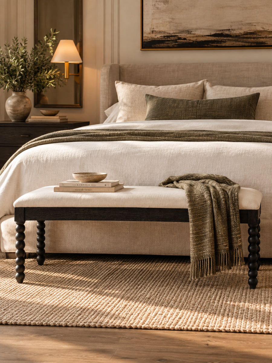 Modern European furniture - Upholstered Wooden Storage Bench - www.oroa.com