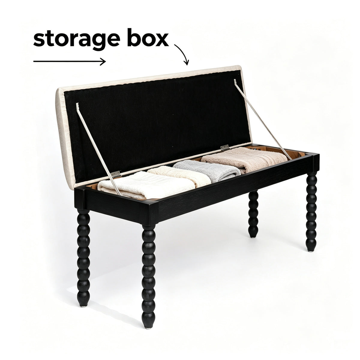 Modern European furniture - Upholstered Wooden Storage Bench - www.oroa.com