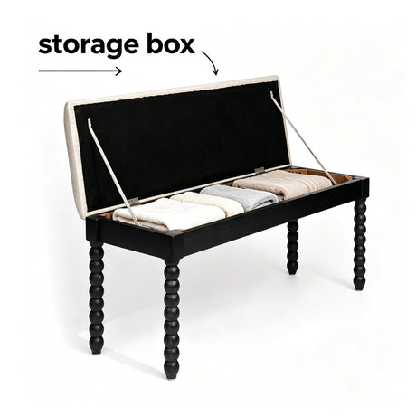 Modern European furniture - Upholstered Wooden Storage Bench - www.oroa.com