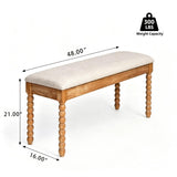 Modern European furniture -Upholstered Turned Spindle Legs Bench - www.oroa.com