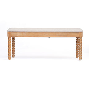 Modern European furniture -Upholstered Turned Spindle Legs Bench - www.oroa.com