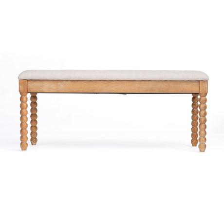 Modern European furniture -Upholstered Turned Spindle Legs Bench - www.oroa.com