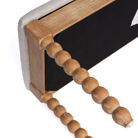 Modern European furniture -Upholstered Turned Spindle Legs Bench - www.oroa.com